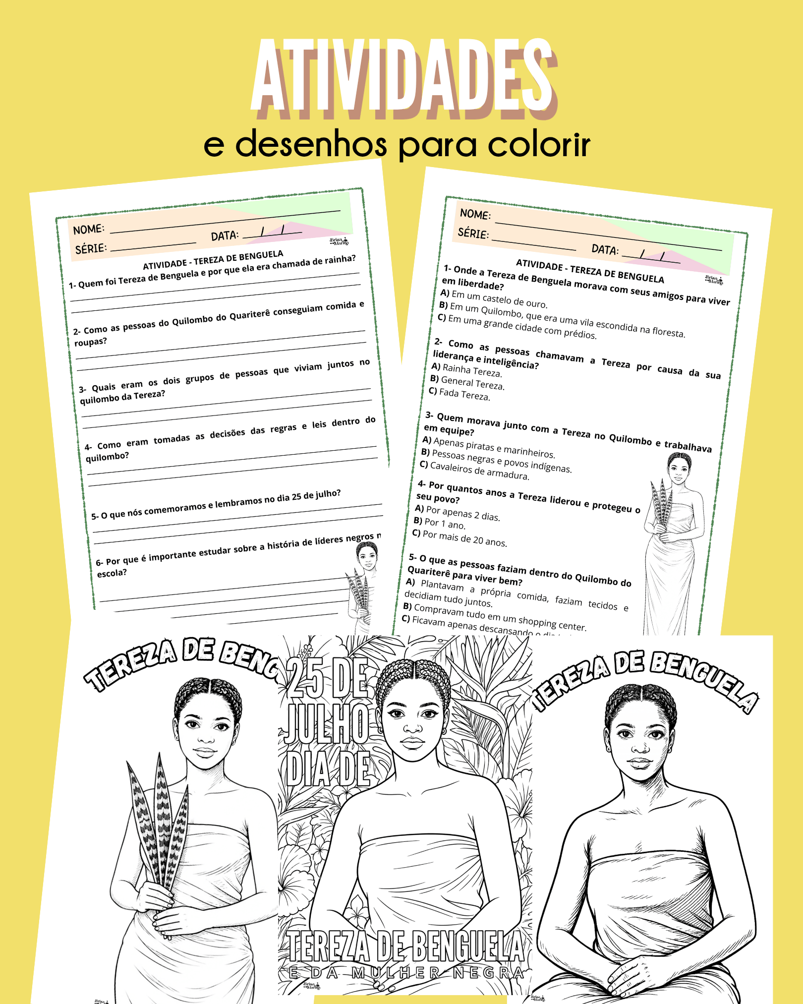 TEREZA DE BENGUELA - CARTAZ E ATIVIDADE - Imagem 4