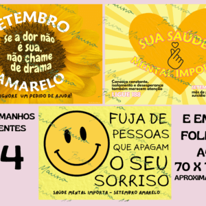 SETEMBRO AMARELO - 3 CARTAZES AMPLIADOS