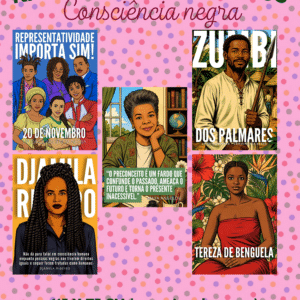 KIT CONSCIÊNCIA NEGRA – 5 CARTAZES AMPLIADOS + DESENHOS PARA COLORIR